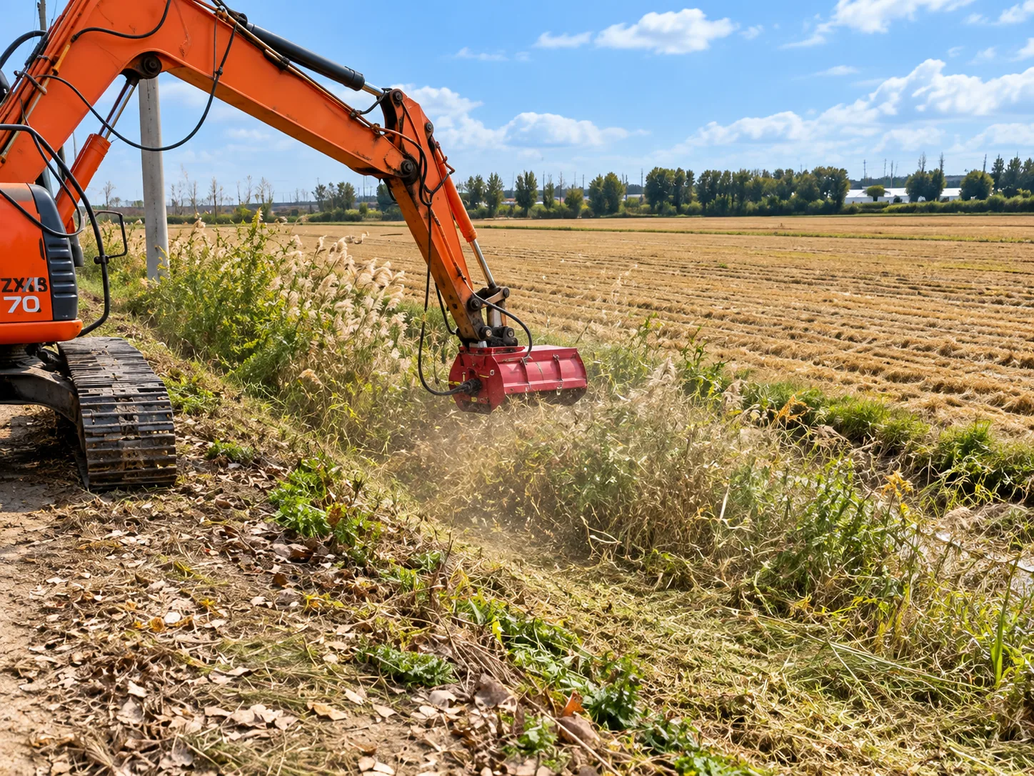 Grass Cutter working along a vegetation edge