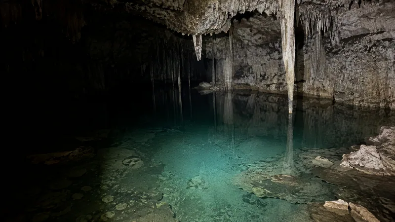 Substantial exposed rock and a cavern-like working area in Mexico